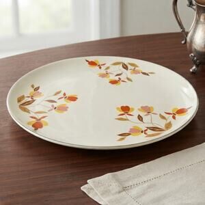 Vintage Hall China Jewel Tea Autumn Leaf 9.5in Cake Plate Server MCM